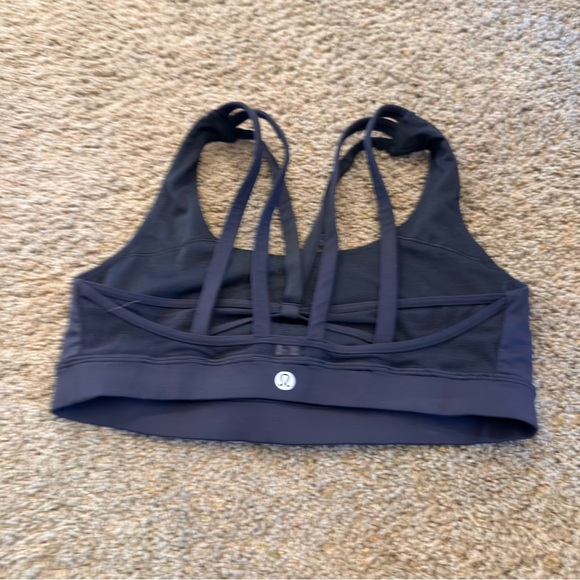 Lululemon Energy Bra Exhale Black - Strappy Mesh Size 8 - Picture 4 of 5